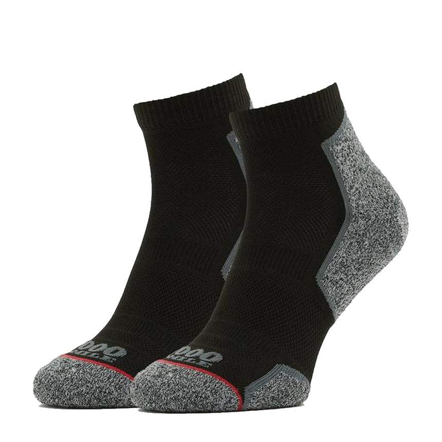 1000 Mile Repreve Single Layer Men's Running Sock Twin Pack - Black