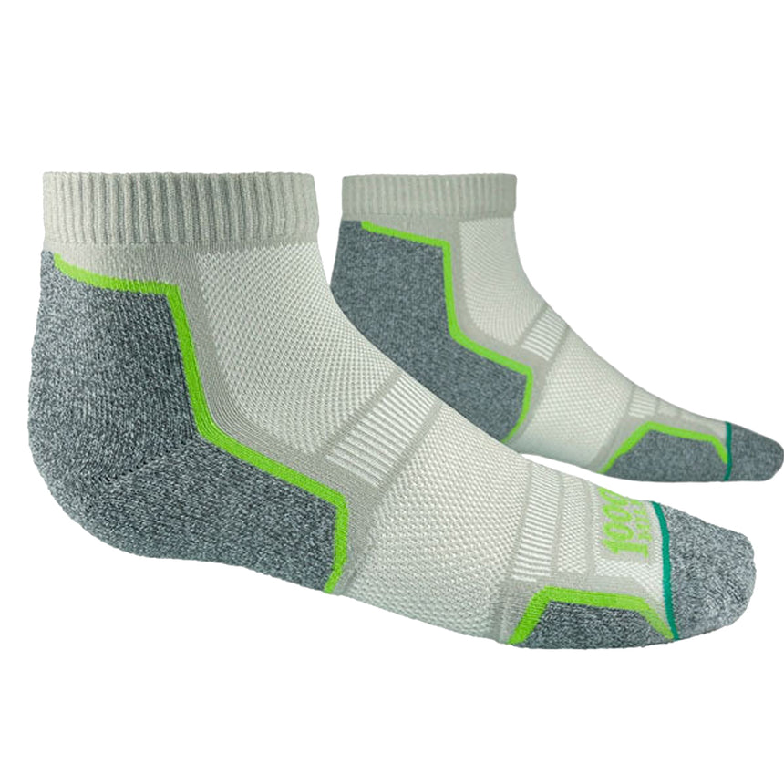 1000 Mile Repreve Single Layer Men's Running Sock Twin Pack - Silver/Grey
