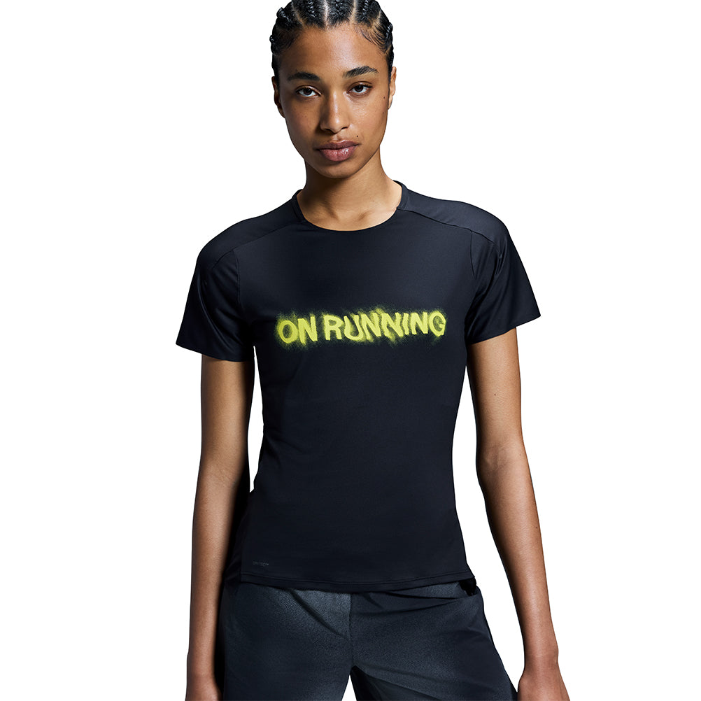 On Running Performance Lumos Short Sleeve Women's Running Tee - Black