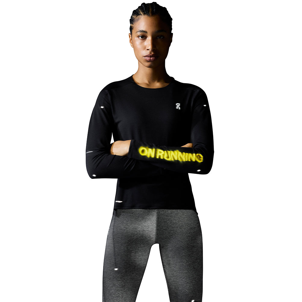 On Running Performance Lumos Long Sleeve Women's Running Tee - Black