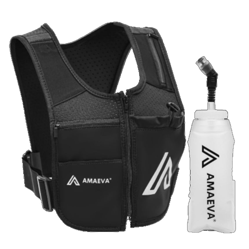 Amaeva Running Zip Pocket Hydration Vest - Black