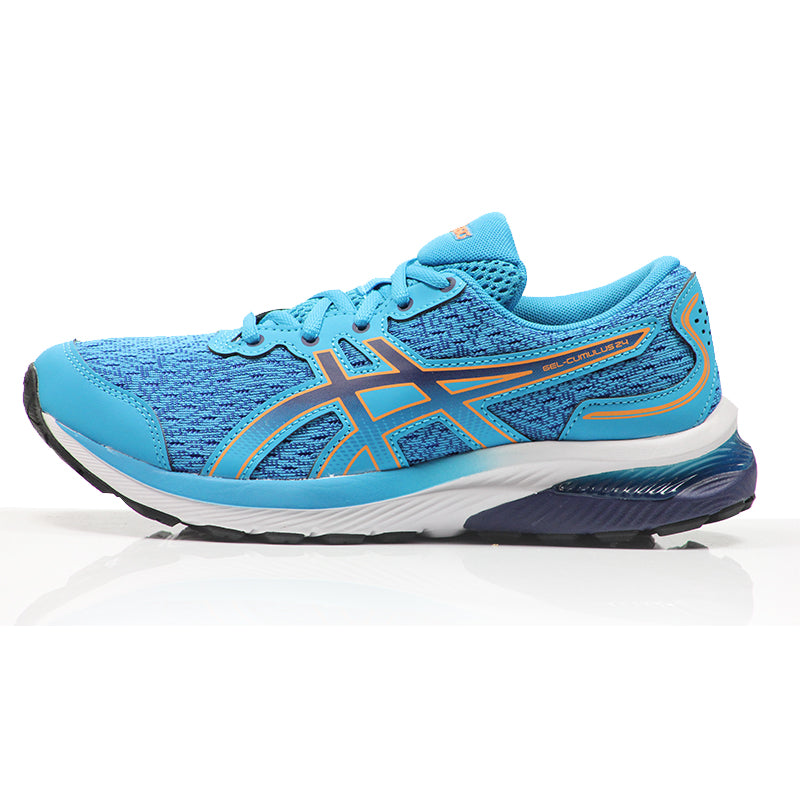 Asics Gel Cumulus 24 Junior Running Shoe - Blue/Sun Peach