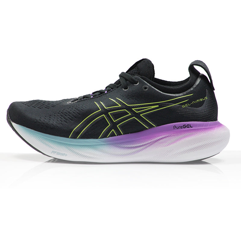 Asics Gel Nimbus 25 Women's Running Shoe - Black/Glow Yellow