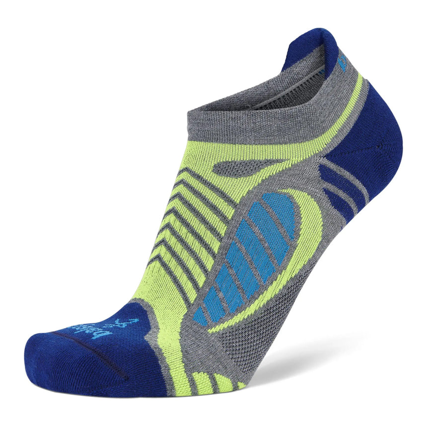 Balega Ultralight No Show Running Sock - Grey Heather/Royal Blue