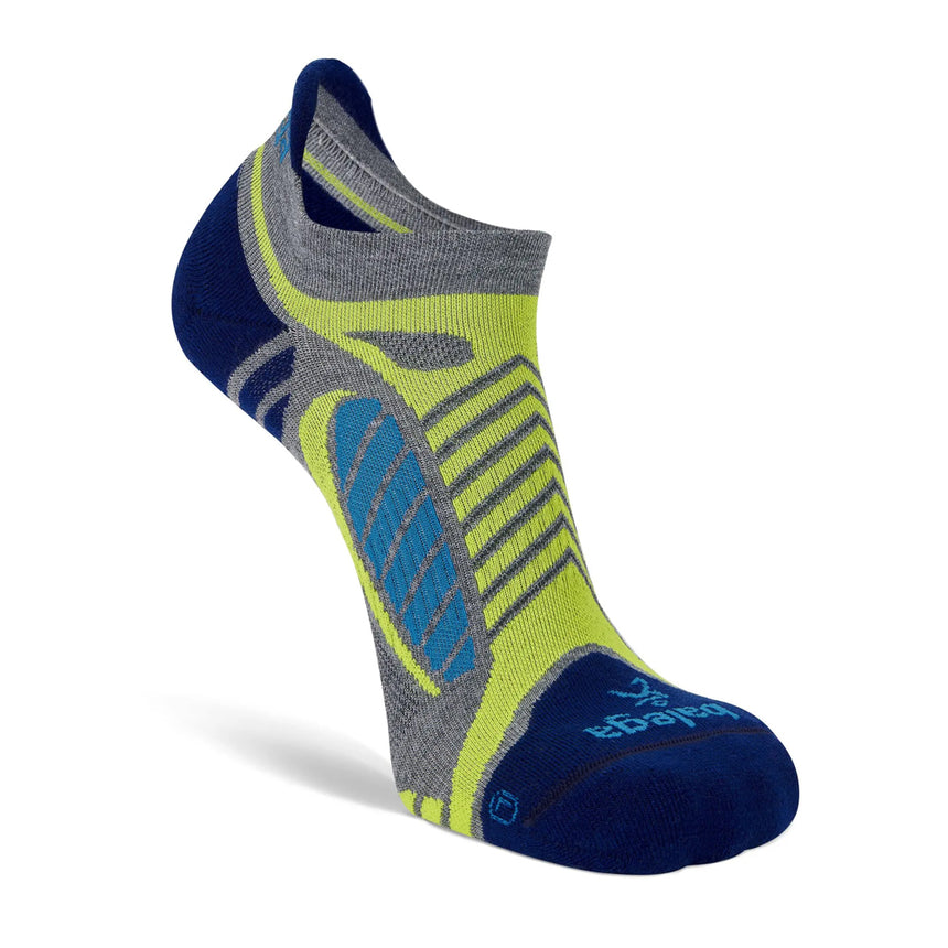 Balega Ultralight No Show Running Sock - Grey Heather/Royal Blue