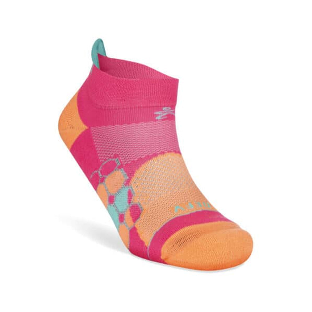 Balega-enduro-no-show-Grit-and-grace-Peach-Watermelon-side-front