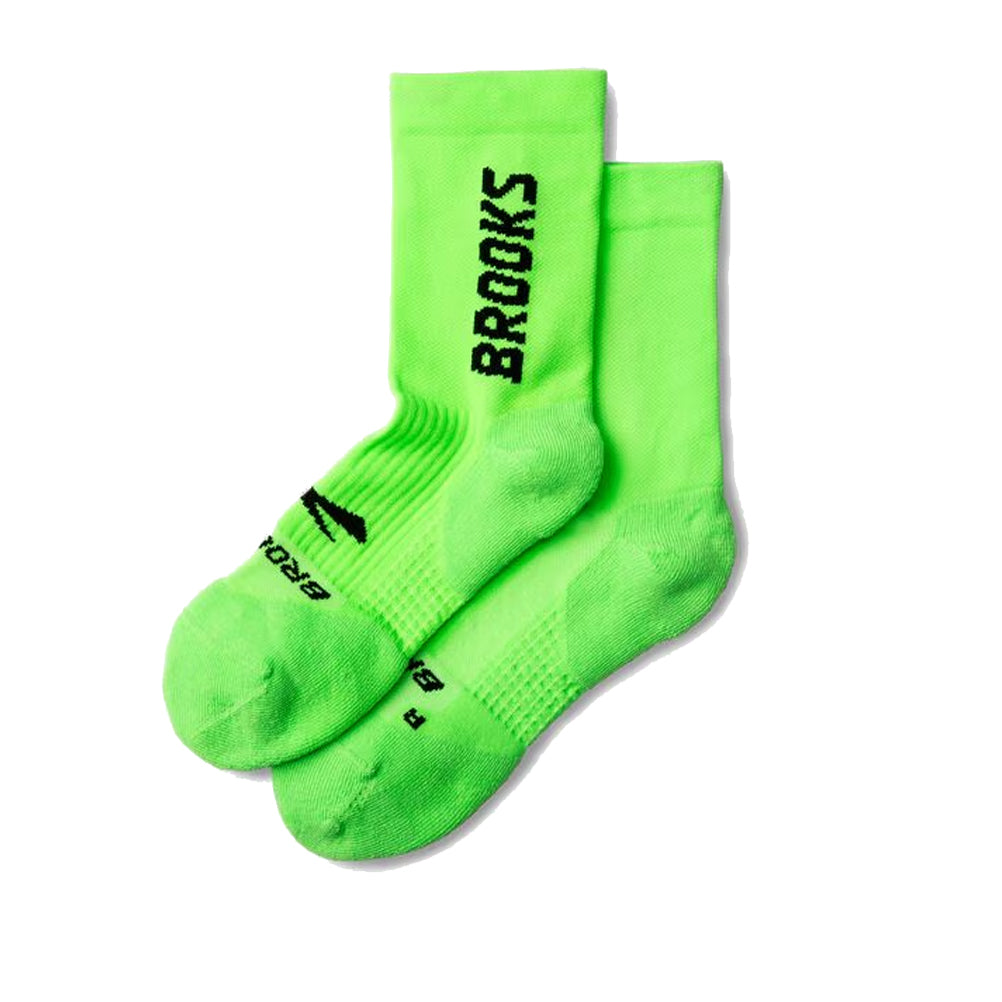 Brooks Ghost Crew Running Sock - Neo Limeade/BR Crew