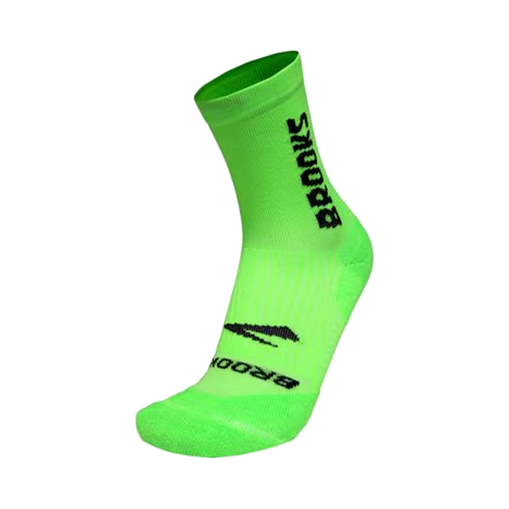 Brooks Ghost Crew Running Sock - Neo Limeade/BR Crew