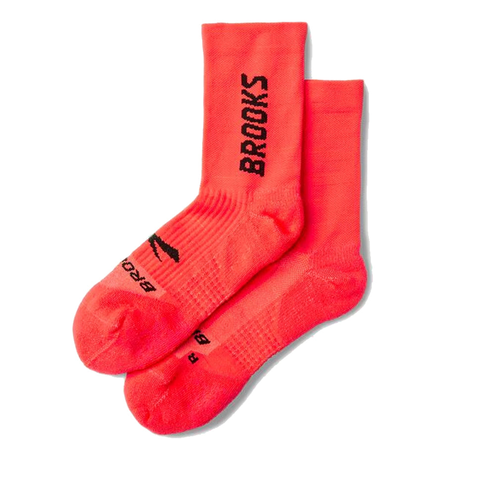 Brooks Ghost Crew Running Sock - Neo Cayenne/BR Crew