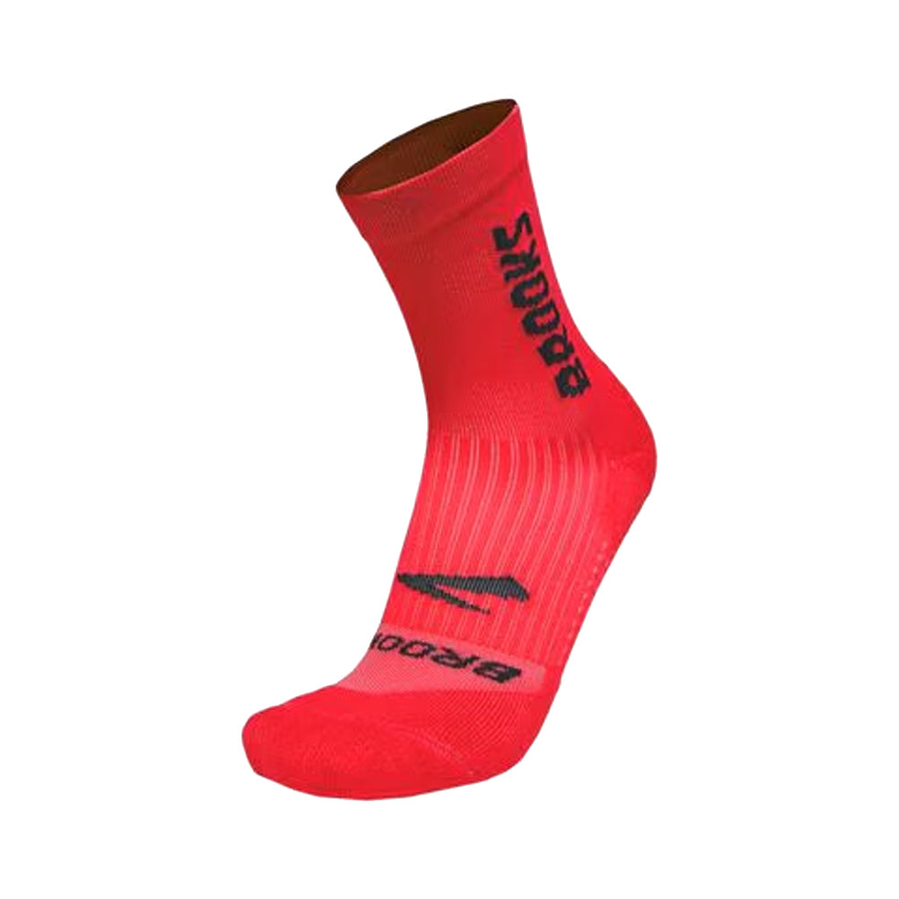 Brooks Ghost Crew Running Sock - Neo Cayenne/BR Crew