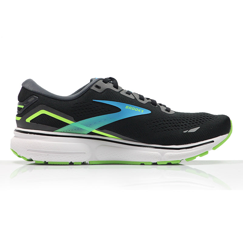Brooks Ghost 15 Men's Running Shoe - Black/Hawaiian Ocean/Green