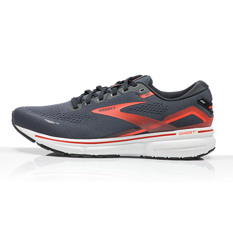 Brooks Ghost 15 Men's Running Shoe - Ebony/Black/Spicy Orange
