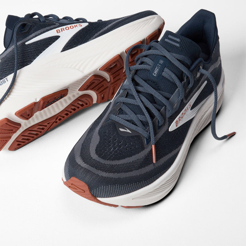 Brooks Ghost 18 Men's Running Shoe - Navy Blazer/Red Earth/Blue