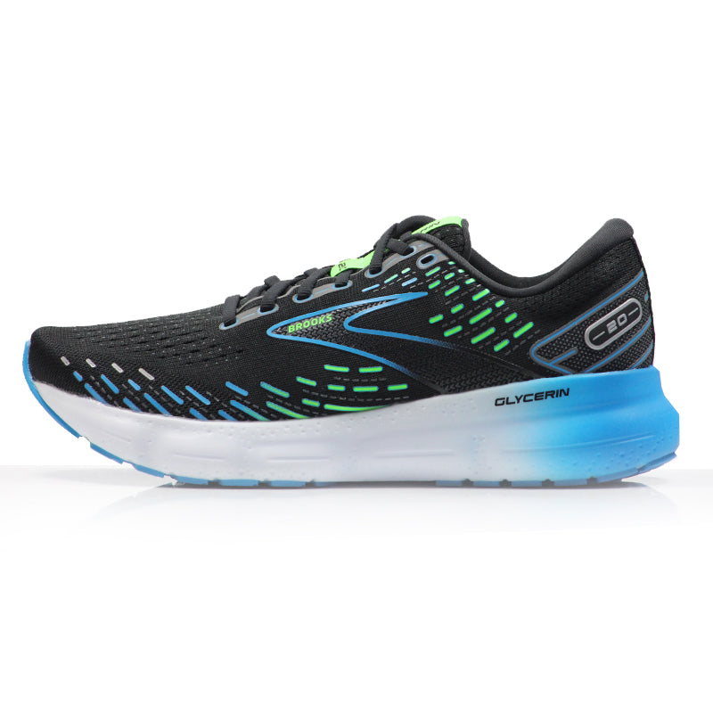 Brooks Glycerin 20 Men's Running Shoe - Black/Hawaiian Ocean/Green
