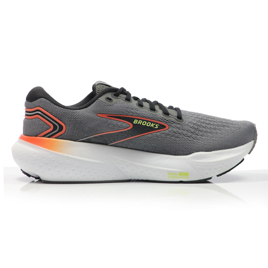 Brooks Glycerin 21 Men's Running Shoe - Grey/Mandarin Red/Green