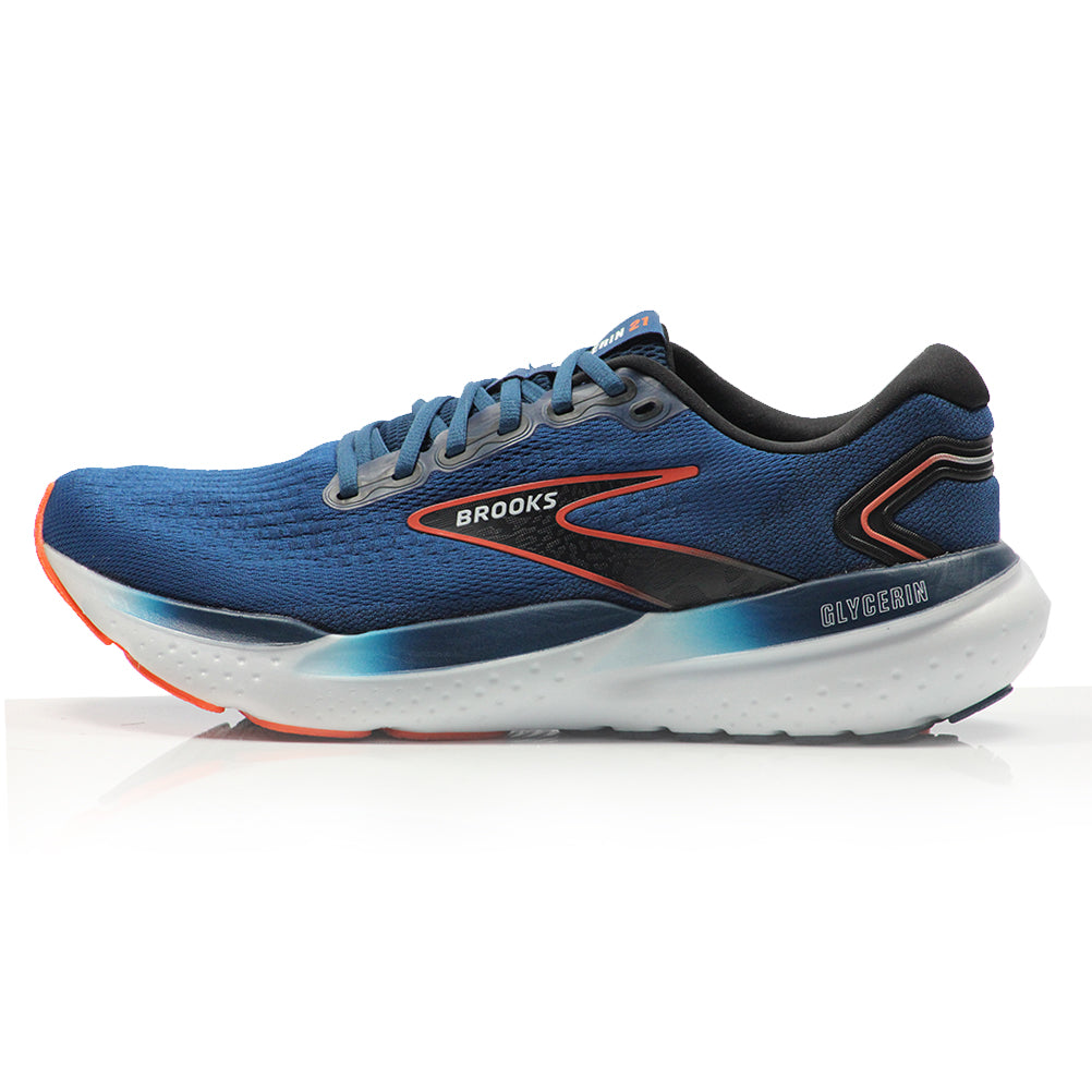 Brooks Glycerin 21 Men's Running Shoe - Blue Opal/Black/Nasturtium