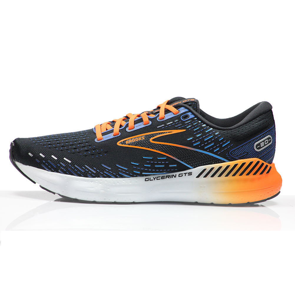Brooks Glycerin GTS 20 Men's Running Shoe - Black/Classic Blue/Orange