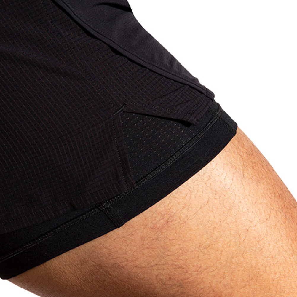 Brooks High Point 5inch 2in1 Men's Running Short - Deep Sea/Flame