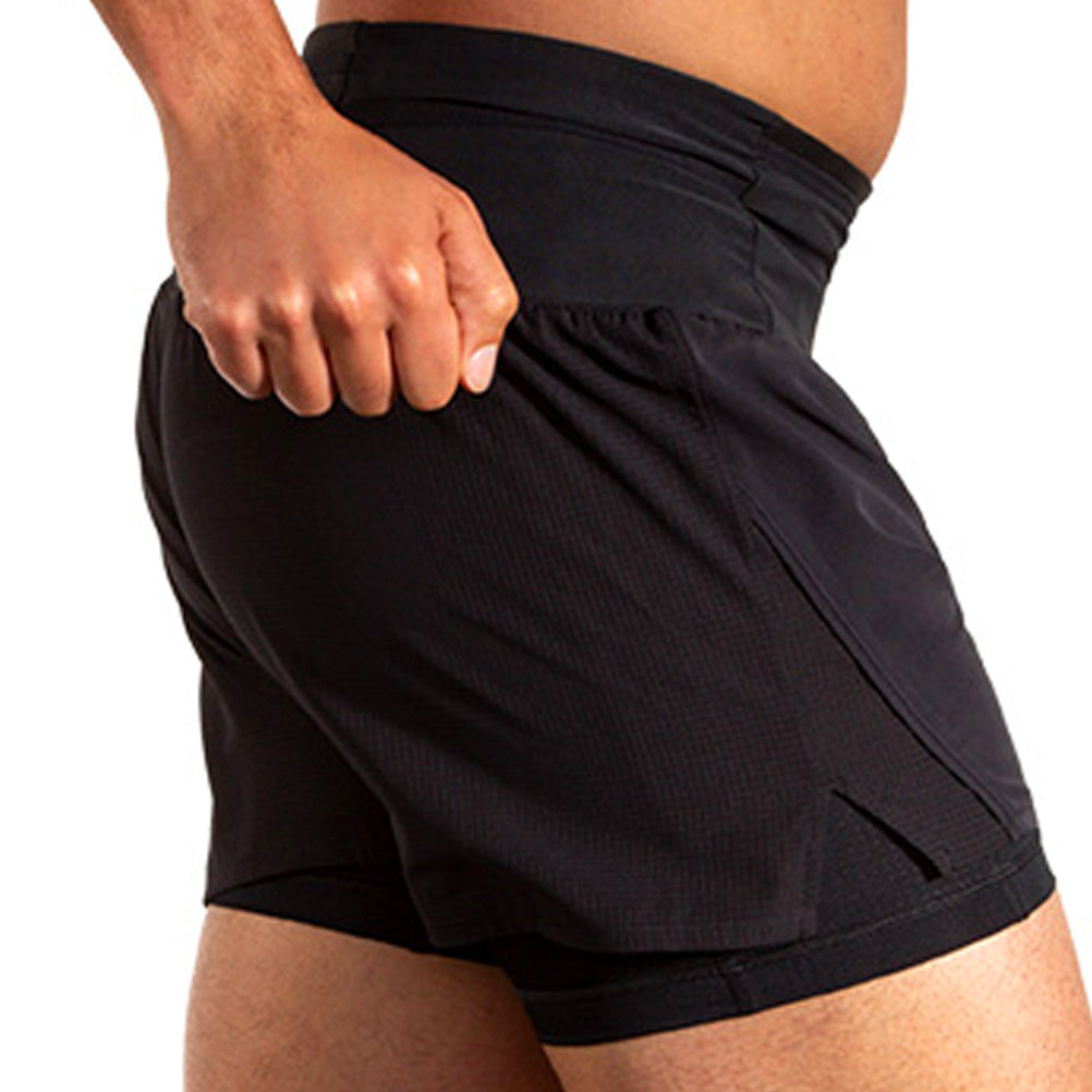 Brooks High Point 5inch 2in1 Men's Running Short - Deep Sea/Flame