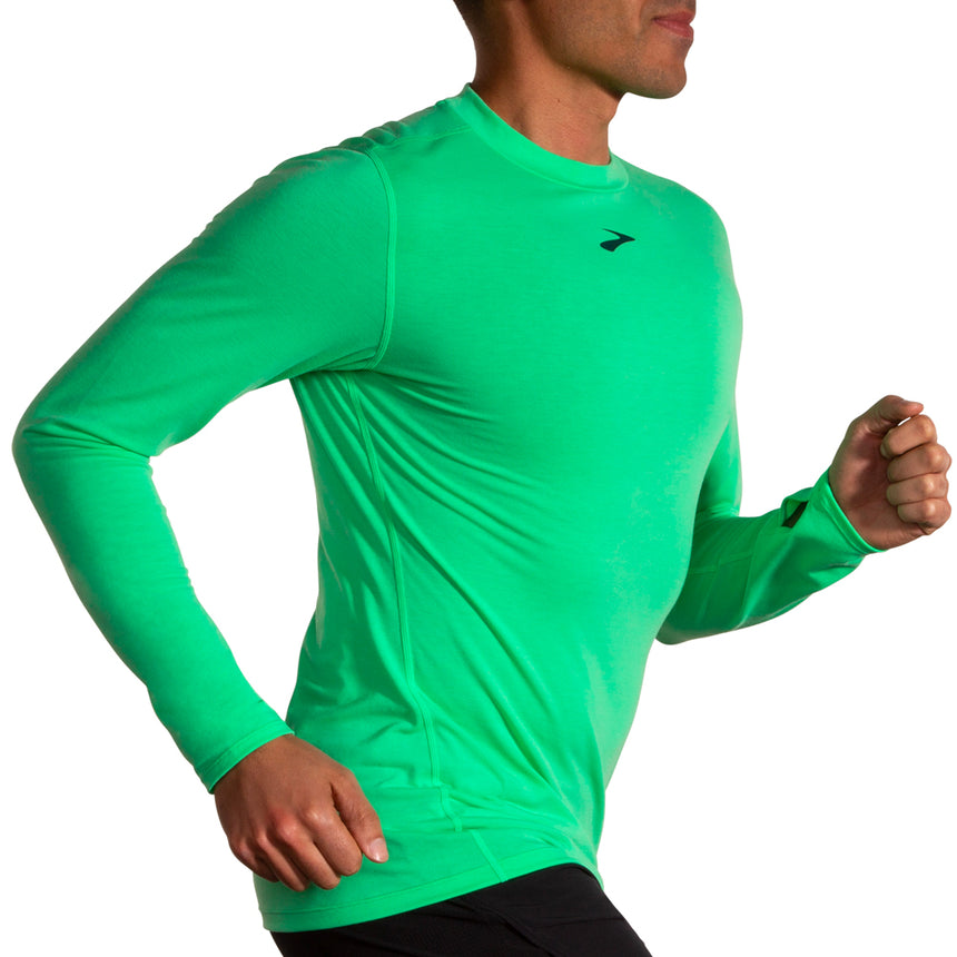 Brooks High Point Long Sleeve Men's Running Tee - Hyper Green