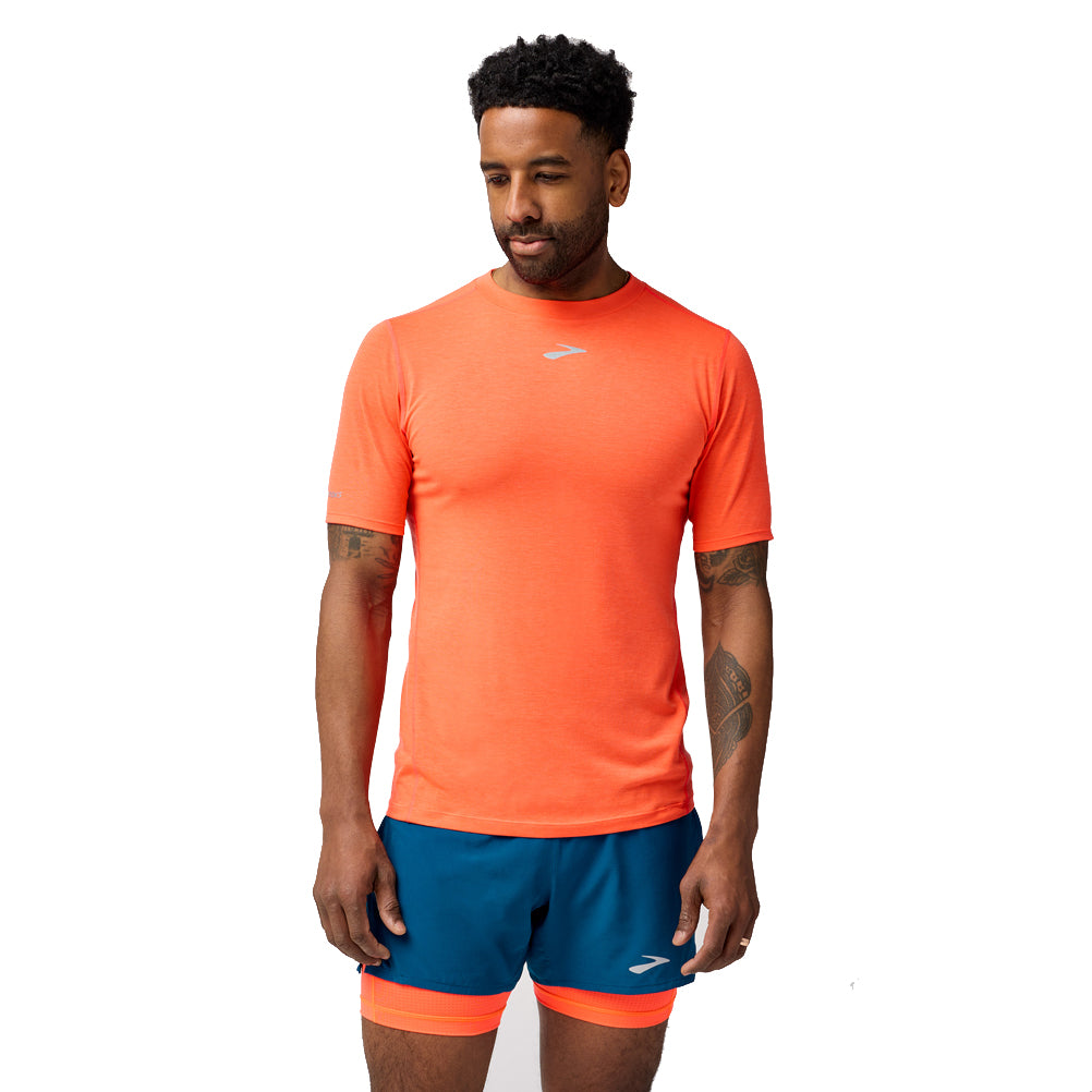 Brooks High Point Short Sleeve Men's Running Tee - Flame