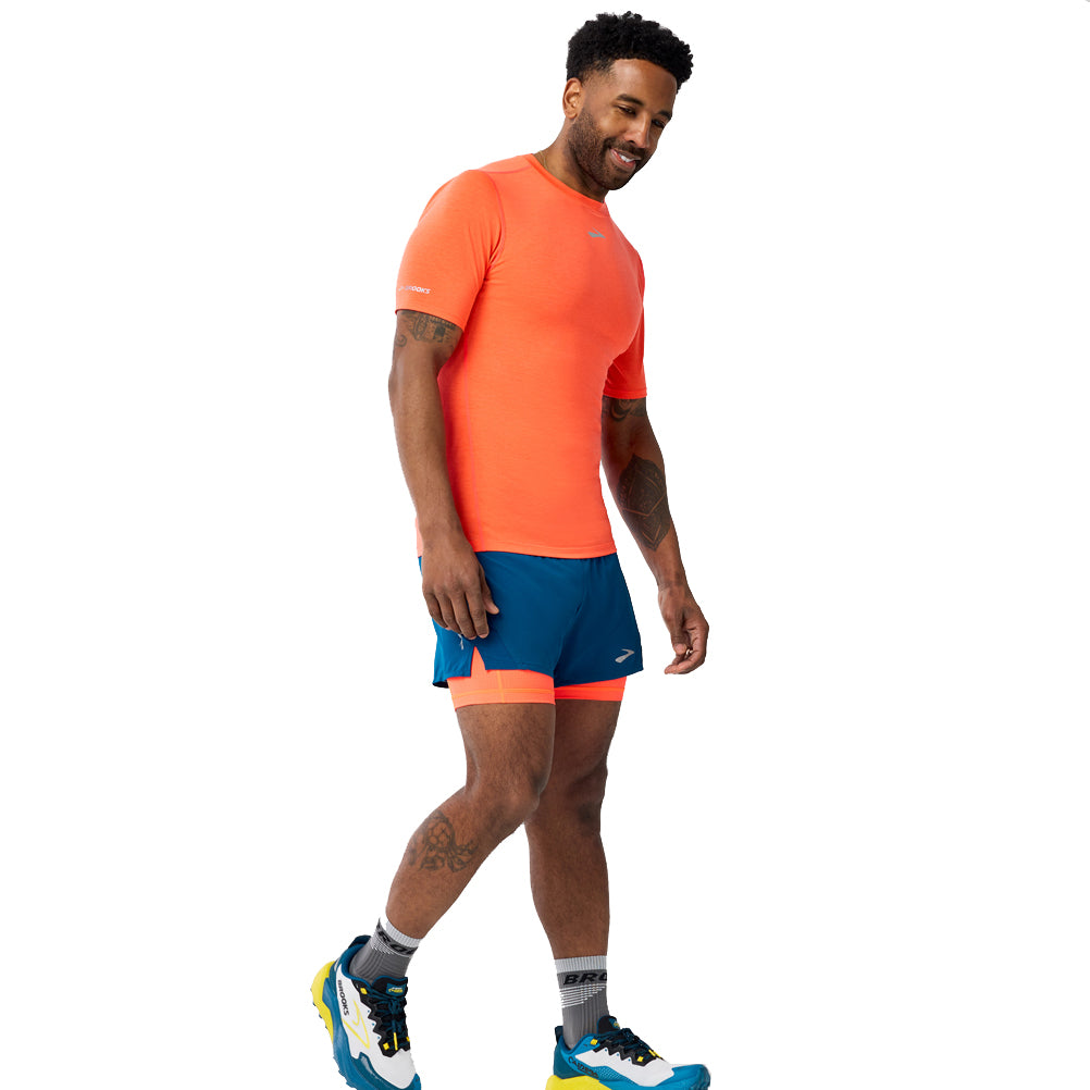 Brooks High Point Short Sleeve Men's Running Tee - Flame