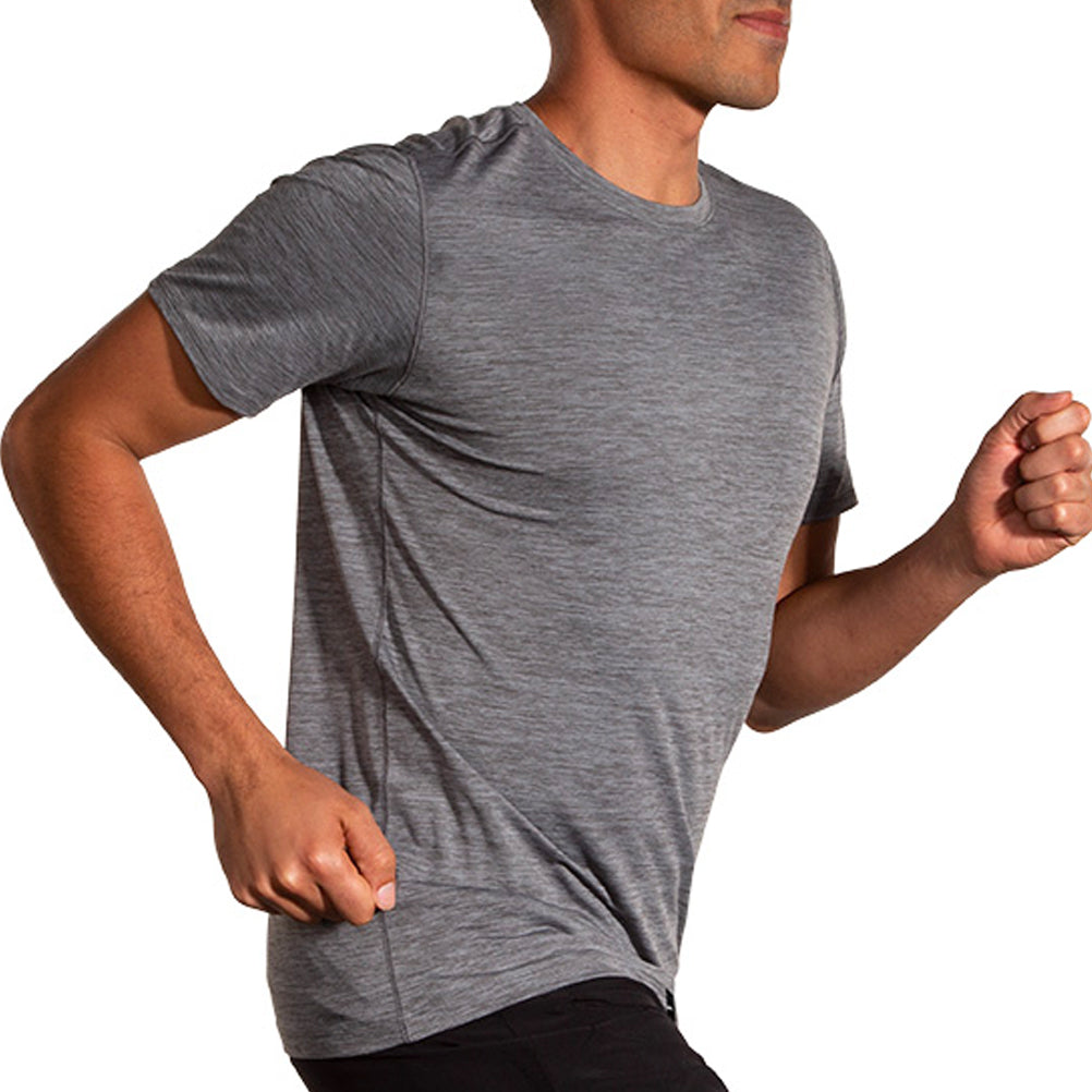 Brooks Luxe Short Sleeve Men's Running Tee - Charcoal