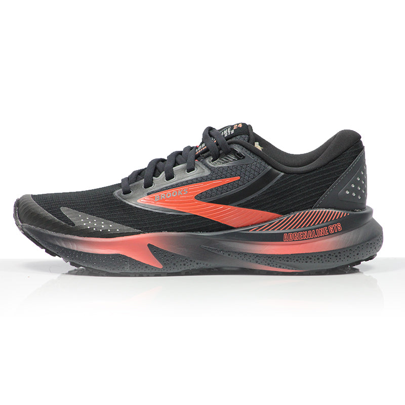 Brooks Adrenaline GTS 24 Weatherised Women's Running Shoe - Black/Ebony/Hot Coral