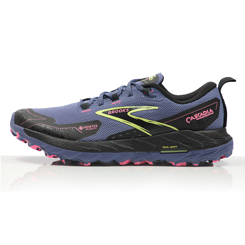 Brooks Cascadia 18 GTX Women's Trail Shoe - Grey Blue/Black/Pink