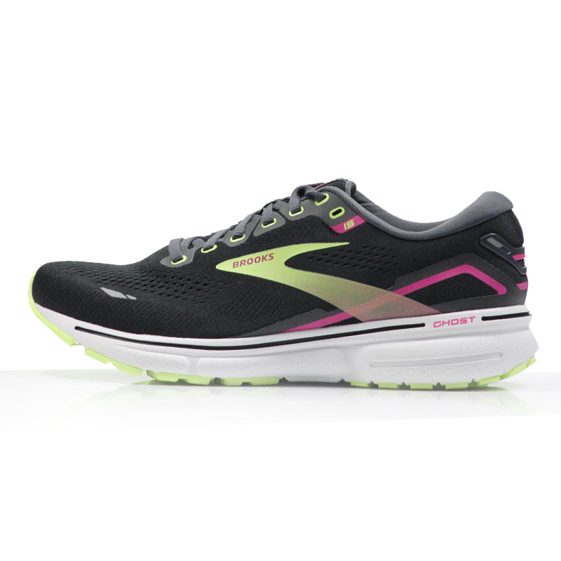 Brooks Ghost 15 Women's Running Shoe - Black/Ebony/Sharp Green