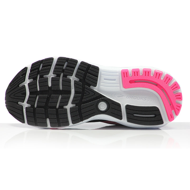 Brooks Ghost 16 Women's Wide Fit Running Shoe - Black/Pink/Yellow