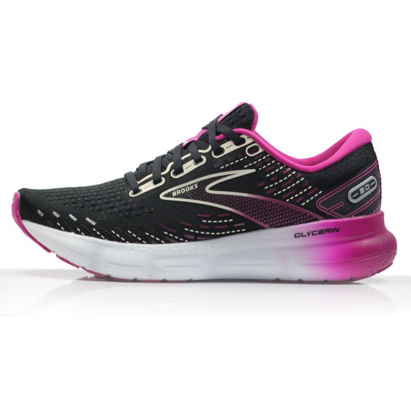 Brooks Glycerin 20 Women's Running Shoe - Black/Fuchsia/Linen