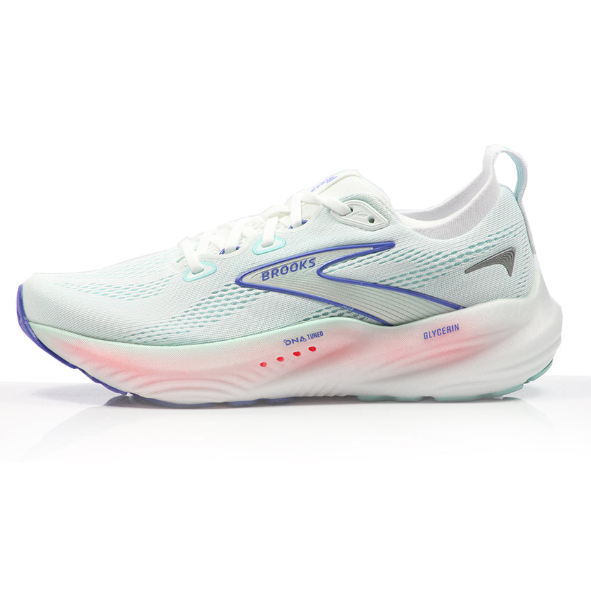 Brooks Glycerin 22 Women's Running Shoe - White/Limpet Shell/Amparo Blue