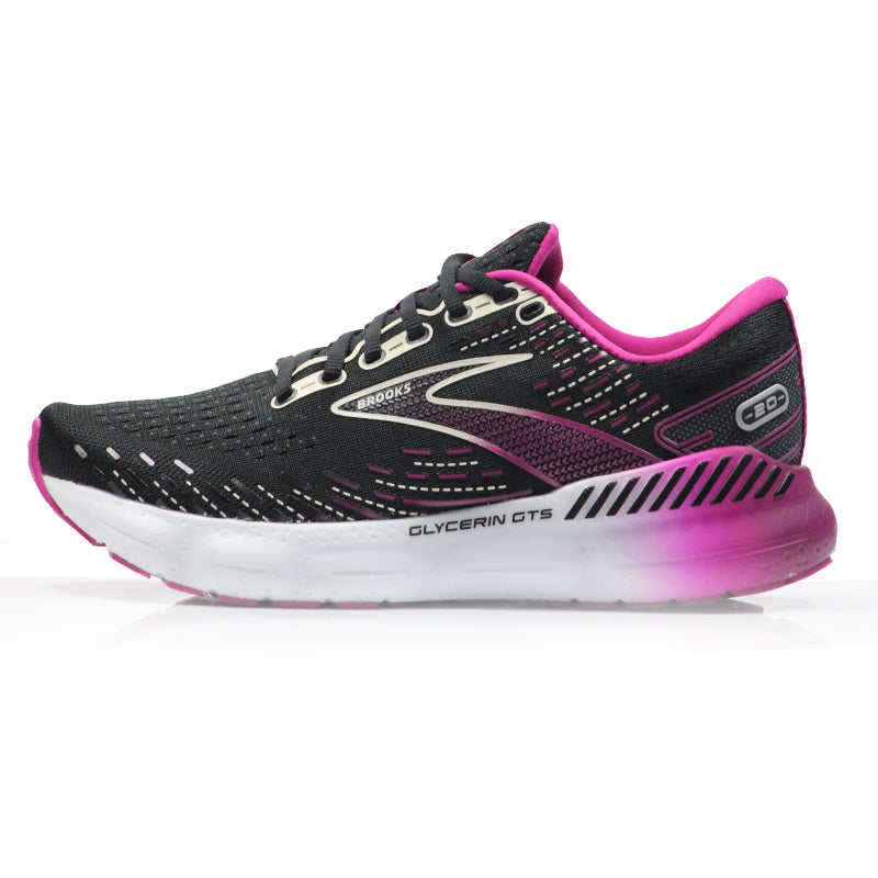 Brooks Glycerin GTS 20 Women's Running Shoe - Black/Fuchsia/Linen