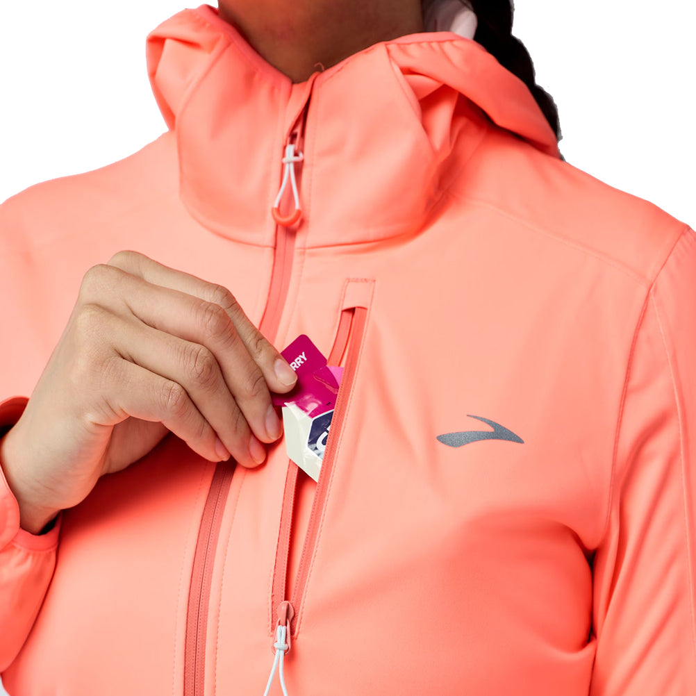 Brooks High Point 2.0 Waterproof Women's Running Jacket - Neo Ember/Flame