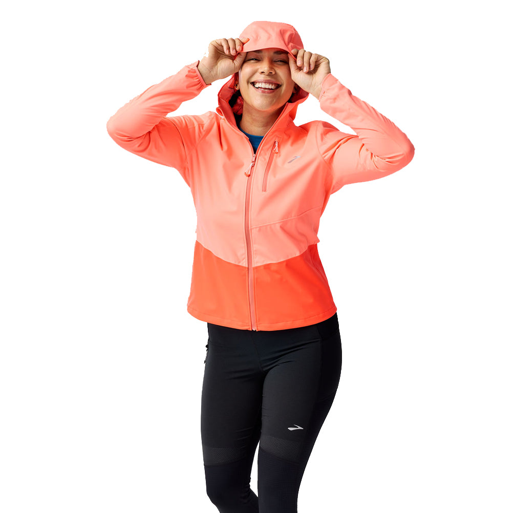 Brooks High Point 2.0 Waterproof Women's Running Jacket - Neo Ember/Flame