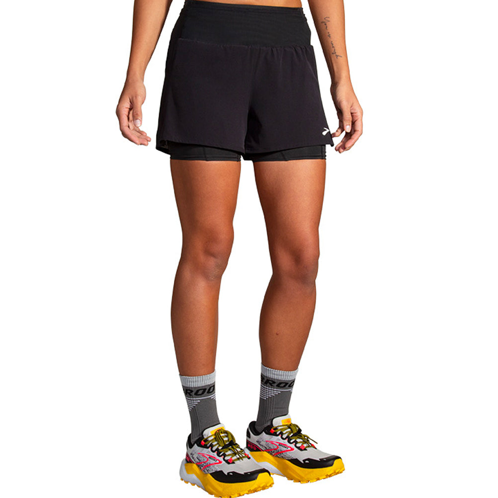 Brooks High Point 3inch 2in1 Women's Running Short - Black