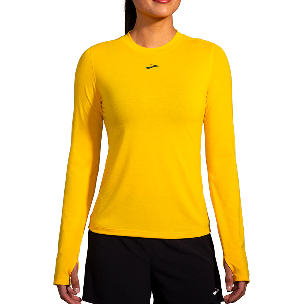 Brooks High Point Long Sleeve Women's Running Tee - Lemon Chrome