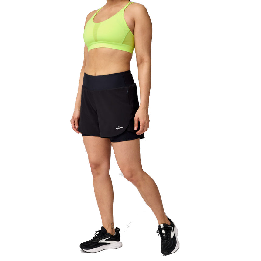 Brooks Chaser 5inch 2in1 Women's Running Short - Black