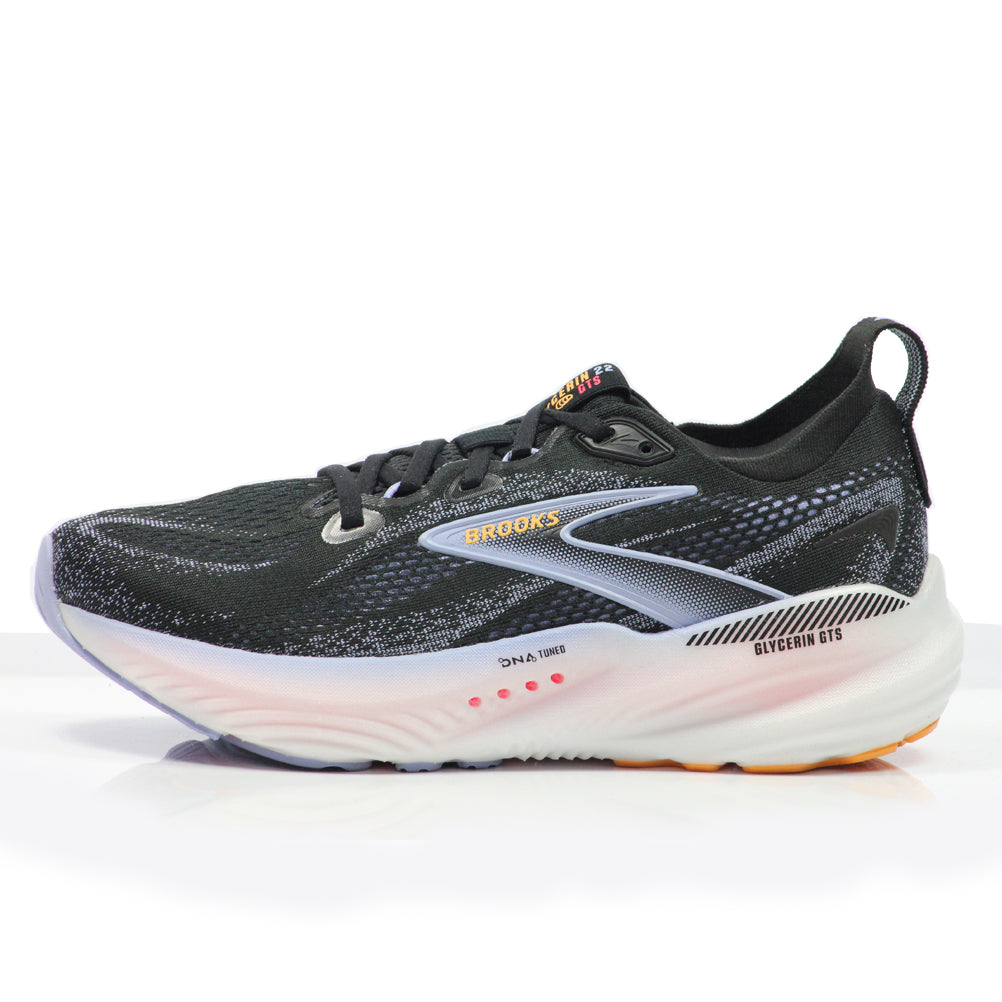 Brooks Glycerin GTS 22 Women's Running Shoe - Black/Blue Heron/Orange