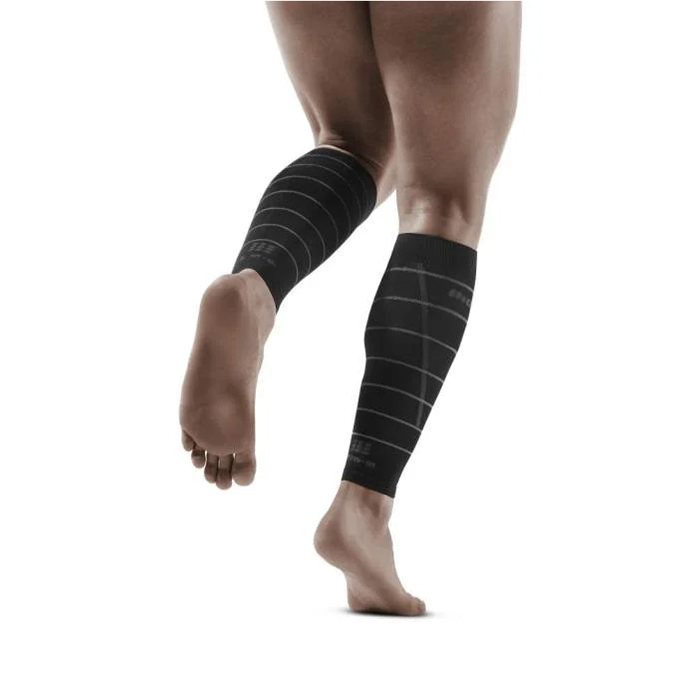 CEP Run Compression Reflective Men's Calf Sleeve - Black/Reflective