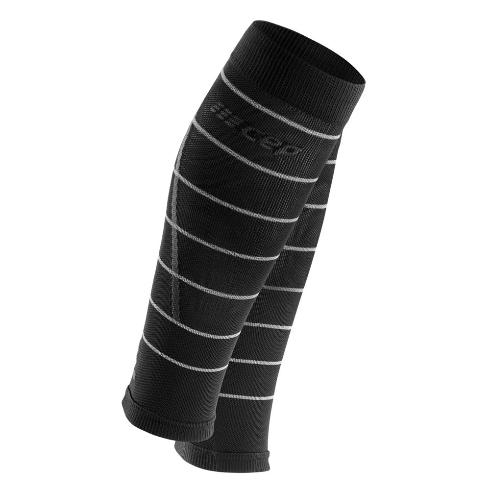 CEP Run Compression Reflective Men's Calf Sleeve - Black/Reflective