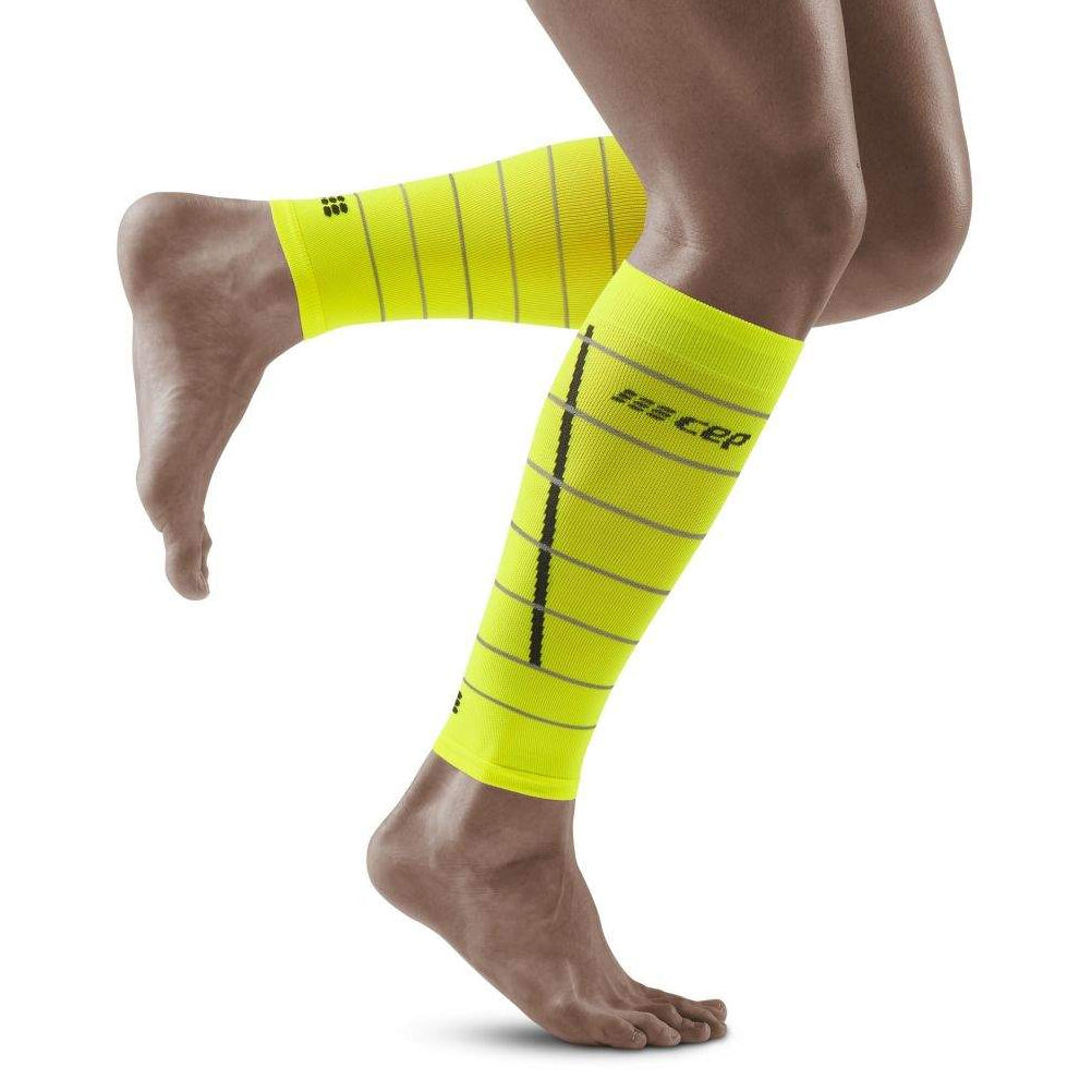 CEP Run Compression Reflective Women's Calf Sleeve - Neon Yellow