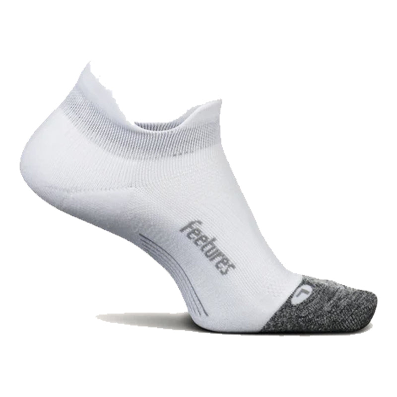 Feetures Elite Light Cushion No Show Tab Running Sock - White
