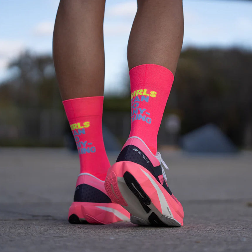 Sporcks Girls Can Do Crew Running Sock - Diva Pink