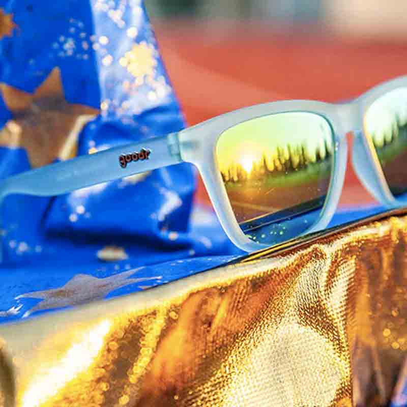 Goodr Sunbathing With Wizards Sunglasses - Blue/Gold