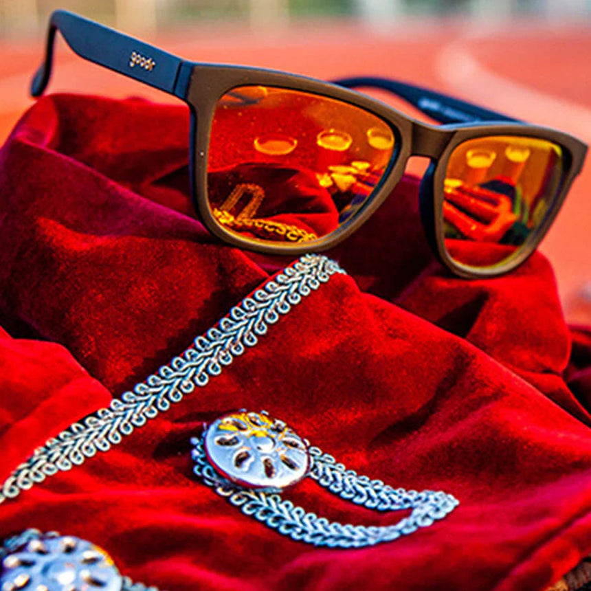 Goodr Whiskey Shots with Satan Sunglasses - Black