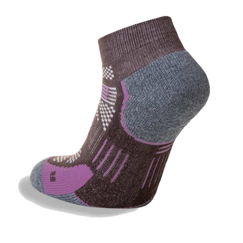 Hilly Supreme Max Cushioning Quarter Running Sock - Cocoa/Heather