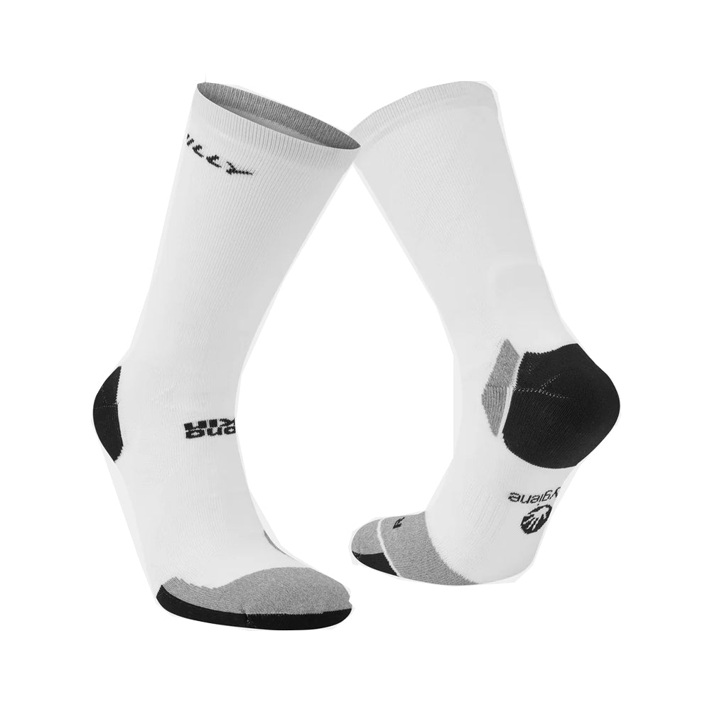 Hilly Marathon Fresh Crew Men's Running Sock - White/Grey