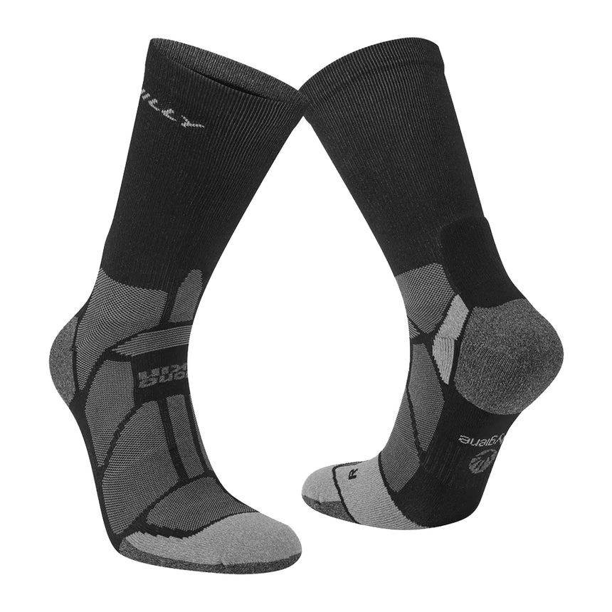 Hilly Marathon Fresh Crew Men's Running Sock - Black/Grey